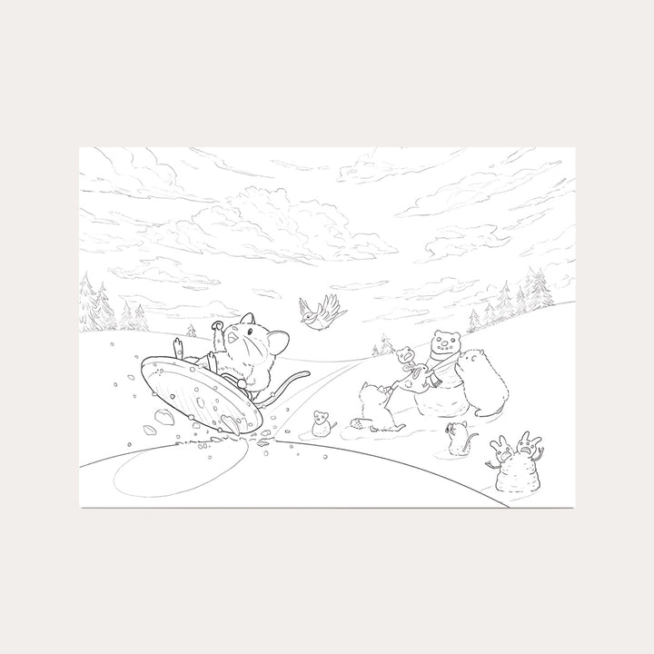 Snow Day | Coloring Postcard