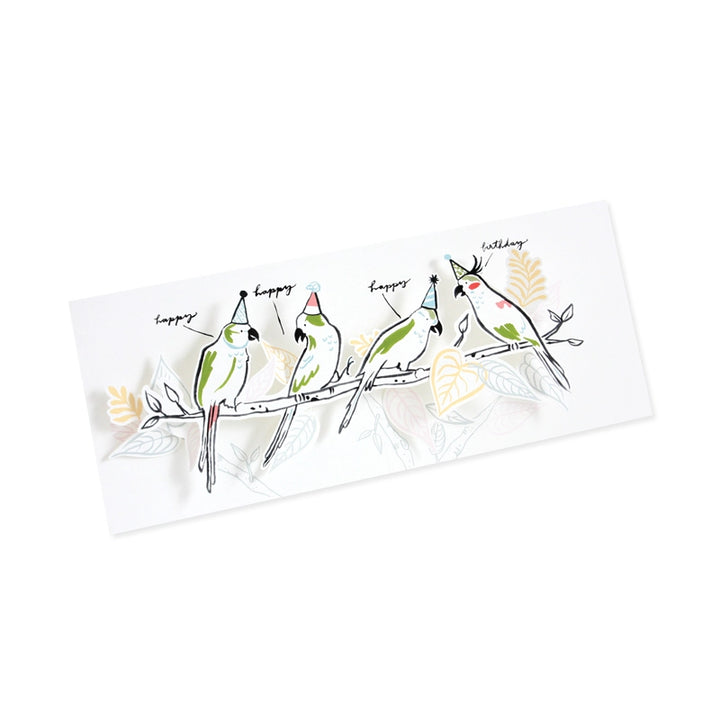 Tropical Parakeets | Pop Up Greeting Card