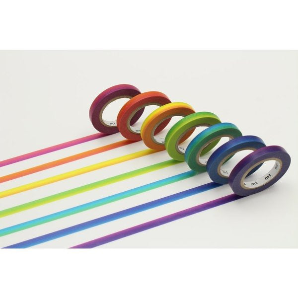 Rainbow | Slim Washi Tape | Set of 7