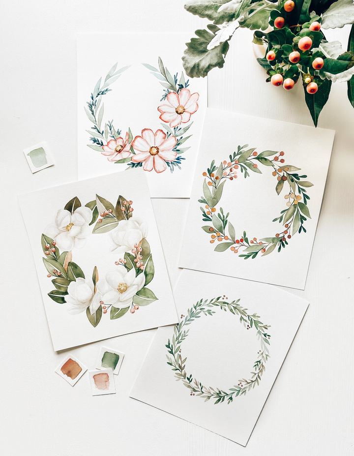 Wreath Art | Watercolor Coloring Kit