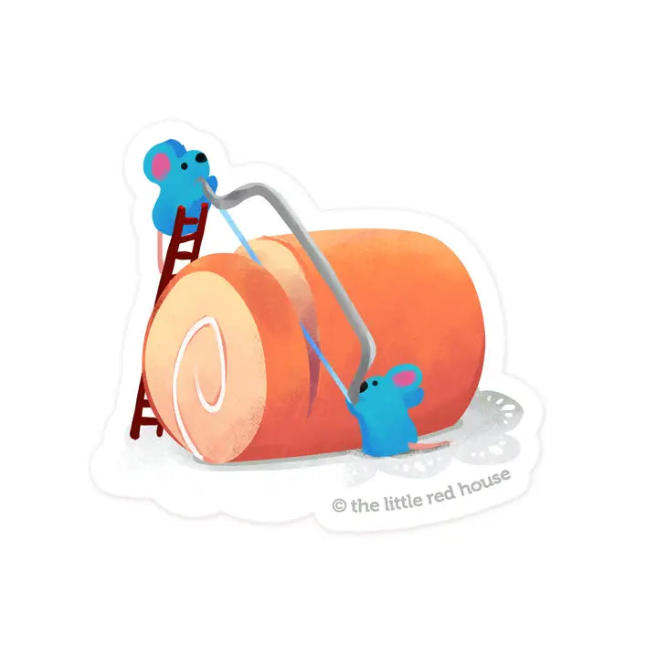 Roll Cake with Mice | Vinyl Sticker