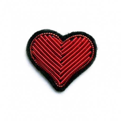 Red Heart Hand-Embroidered Pin