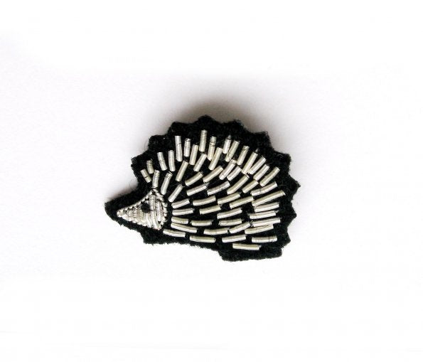 Hedgehog Hand-Embroidered Pin