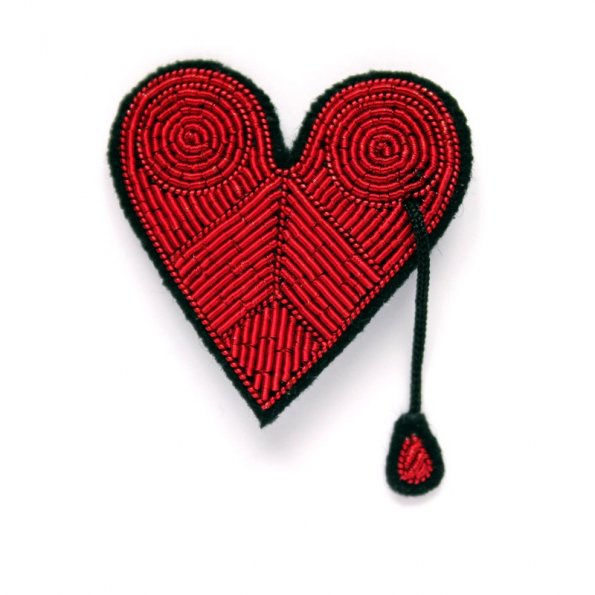 Broken Heart Hand-Embroidered Pin