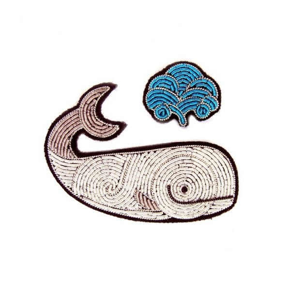 Moby Dick Whale Hand-Embroidered Pin *