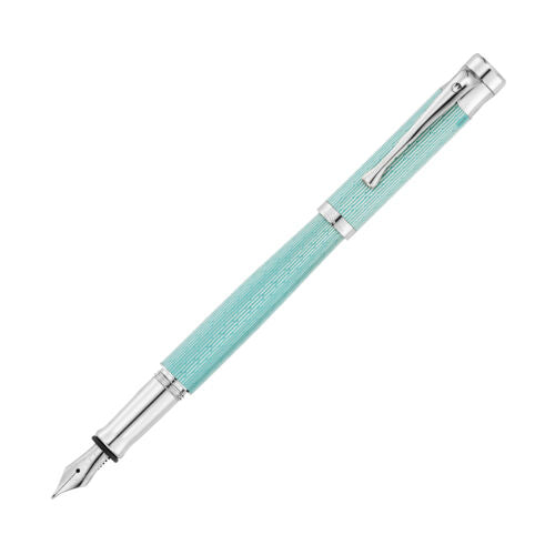 Tango Imagination Sterling Silver Fountain Pen | 18k Gold Nib | Brilliant Aquamarine