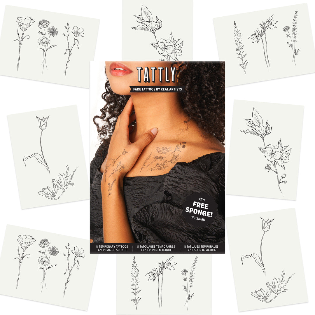 Fine Florals | Temporary Tattoo Pack