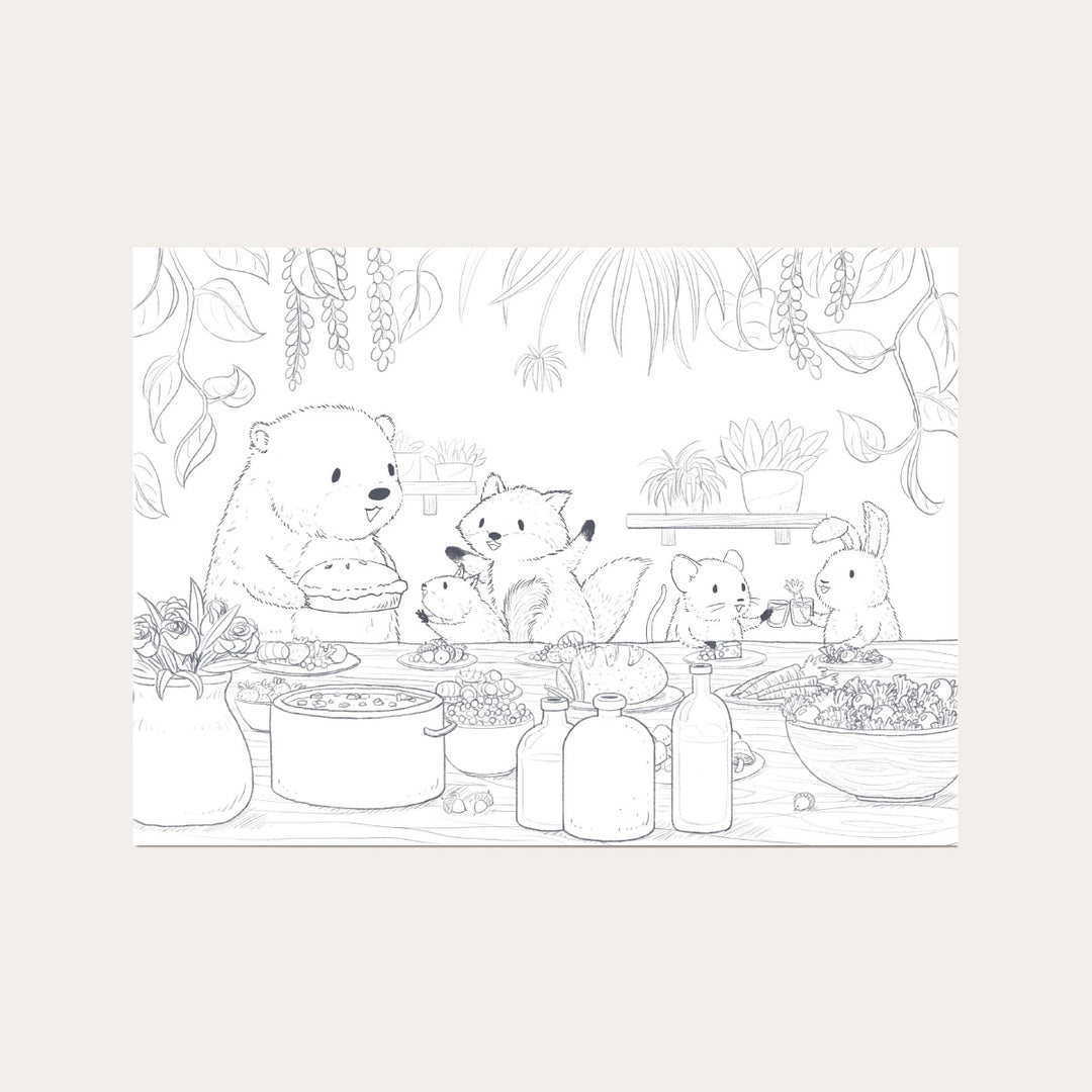 Joyful Gathering | Coloring Postcard